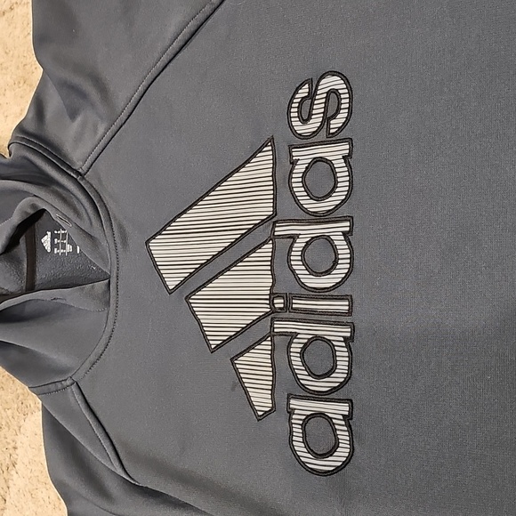 Adidas Gray Pullover Hoodie with Logo - Picture 2 of 2